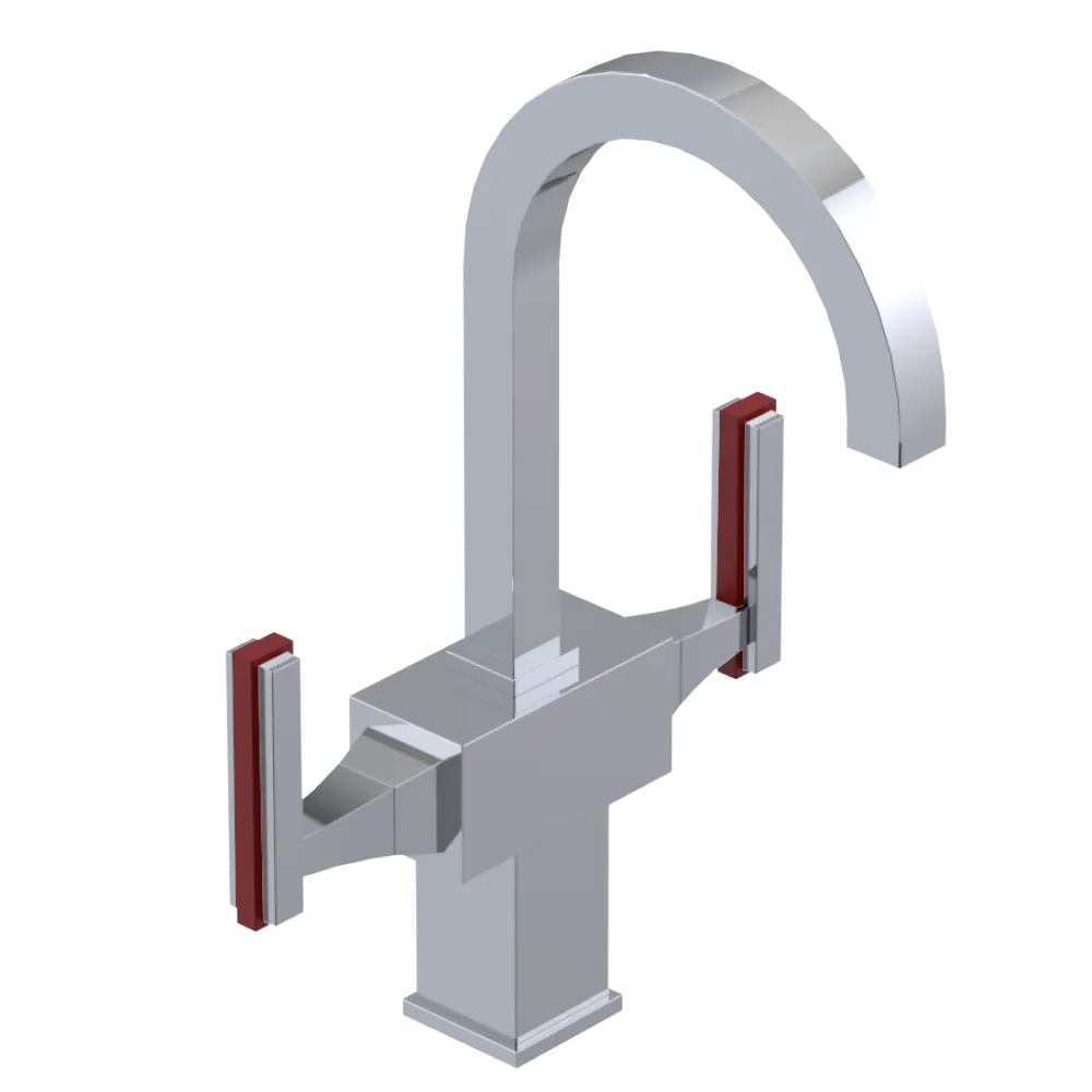 Rubinet Single Hole Dual Handle Lav. Set. (less drain) Chrome