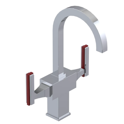 Rubinet Single Hole Dual Handle Lav. Set. (less drain) Chrome