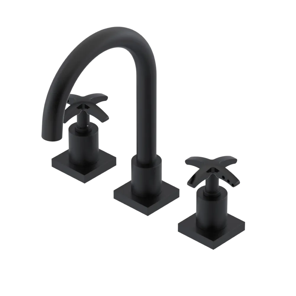 Rubinet Widespread Lav. Set. (less drain) Matt Black