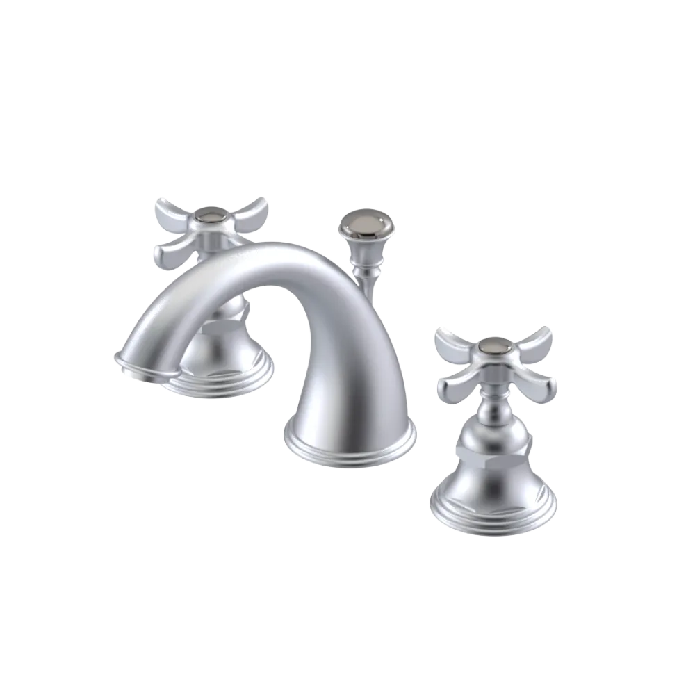 Rubinet Widespread Lav. Set. (less drain) Satin Chrome