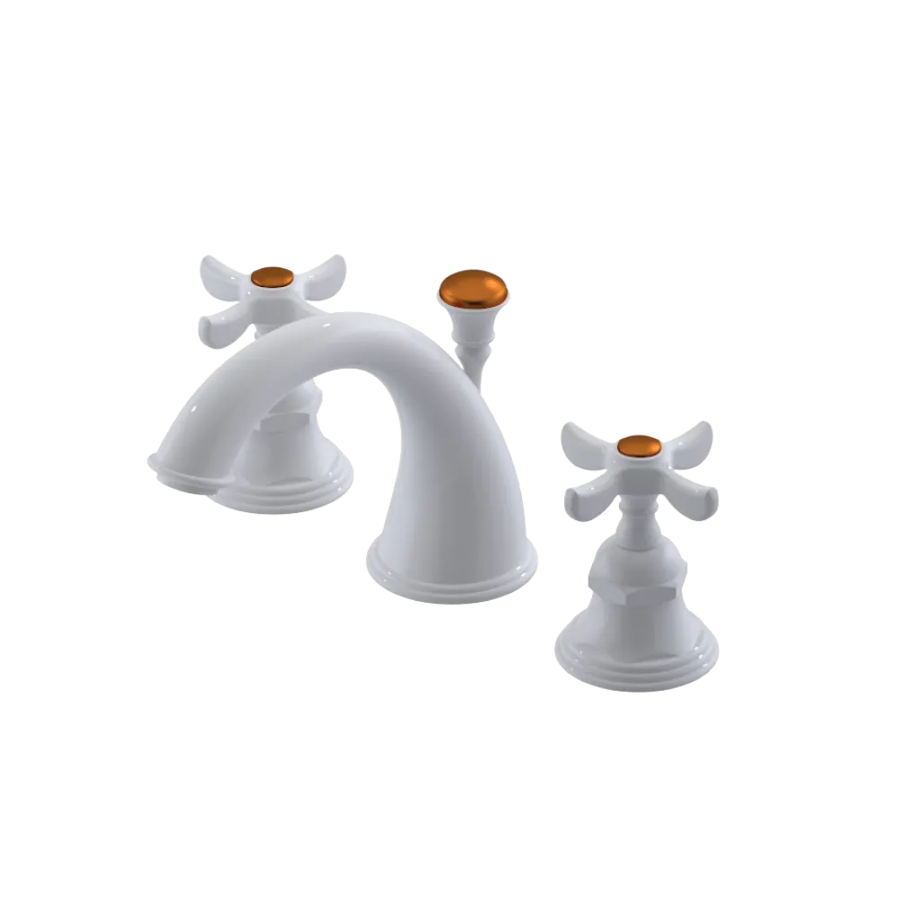 Rubinet Widespread Lav. Set. (less drain) White