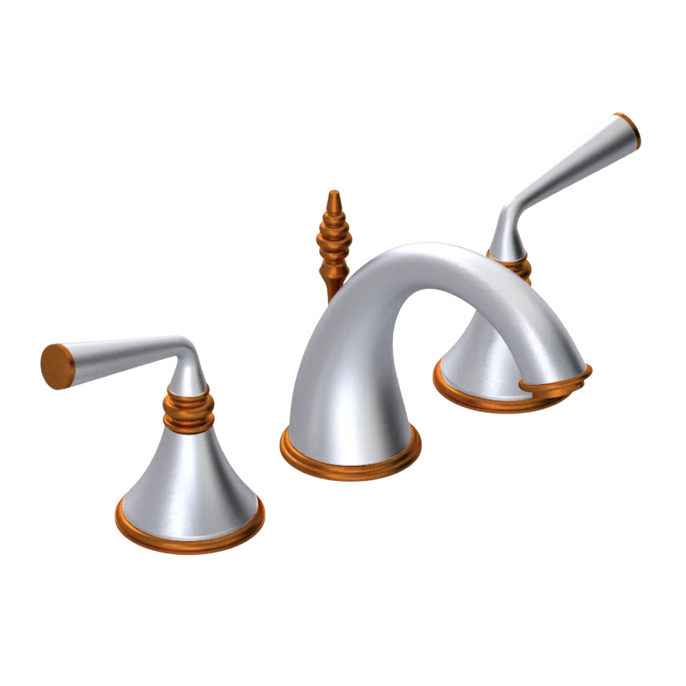 Rubinet Widespread Lav. Set. (less drain) Satin Chrome