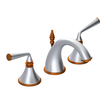 Rubinet Widespread Lav. Set. (less drain) Satin Chrome
