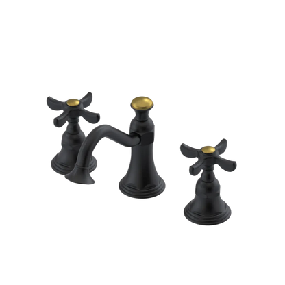 Rubinet Widespread Lav. Set. (less drain) Matt Black