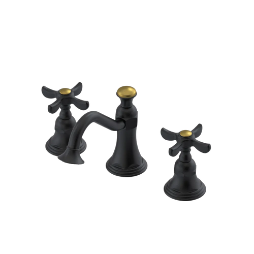 Rubinet Widespread Lav. Set. (less drain) Matt Black