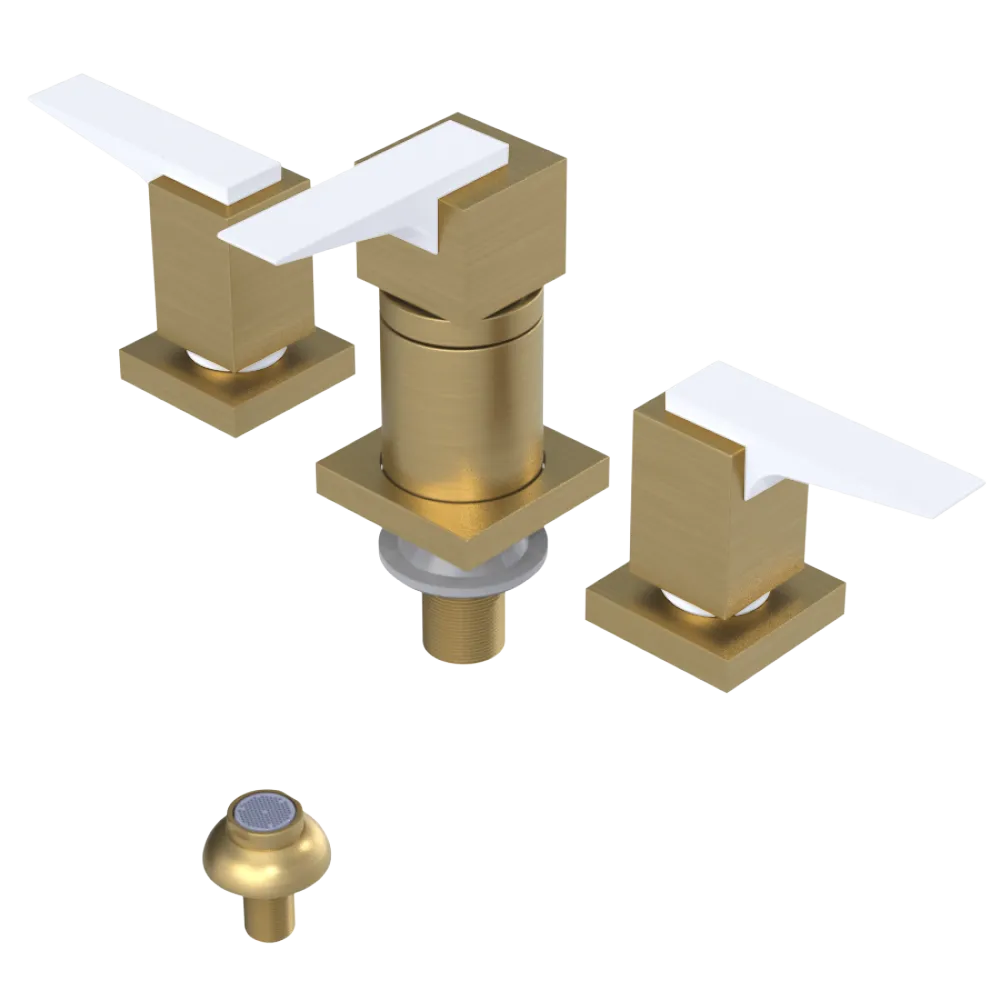 Rubinet Bidet Fitting with Spray, Diverter, and Vacuum Breaker (less drain) Satin Brass