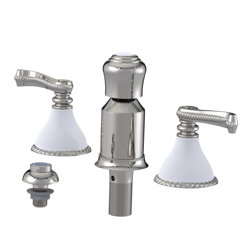 Rubinet Bidet Fitting with Spray, Diverter, and Vacum Breaker (Less Drain) Polished Nickel
