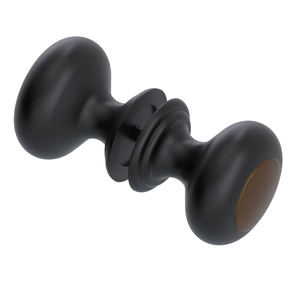 Rubinet Shower Door Knob (set) Matt Black