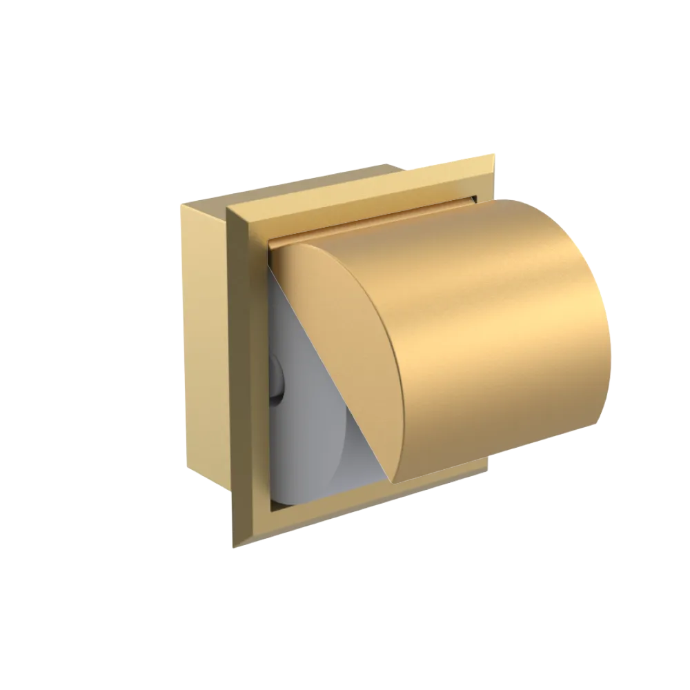 Rubinet RECESSED TOILET PAPER HOLDER Satin Brass