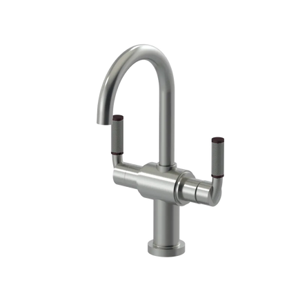 Rubinet Single Hole Dual Handle Lav. Set. (less drain) Satin Nickel
