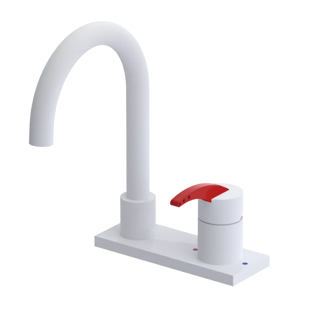 Rubinet 4" Centre Single Control Lav. Set. (less drain) Matt White