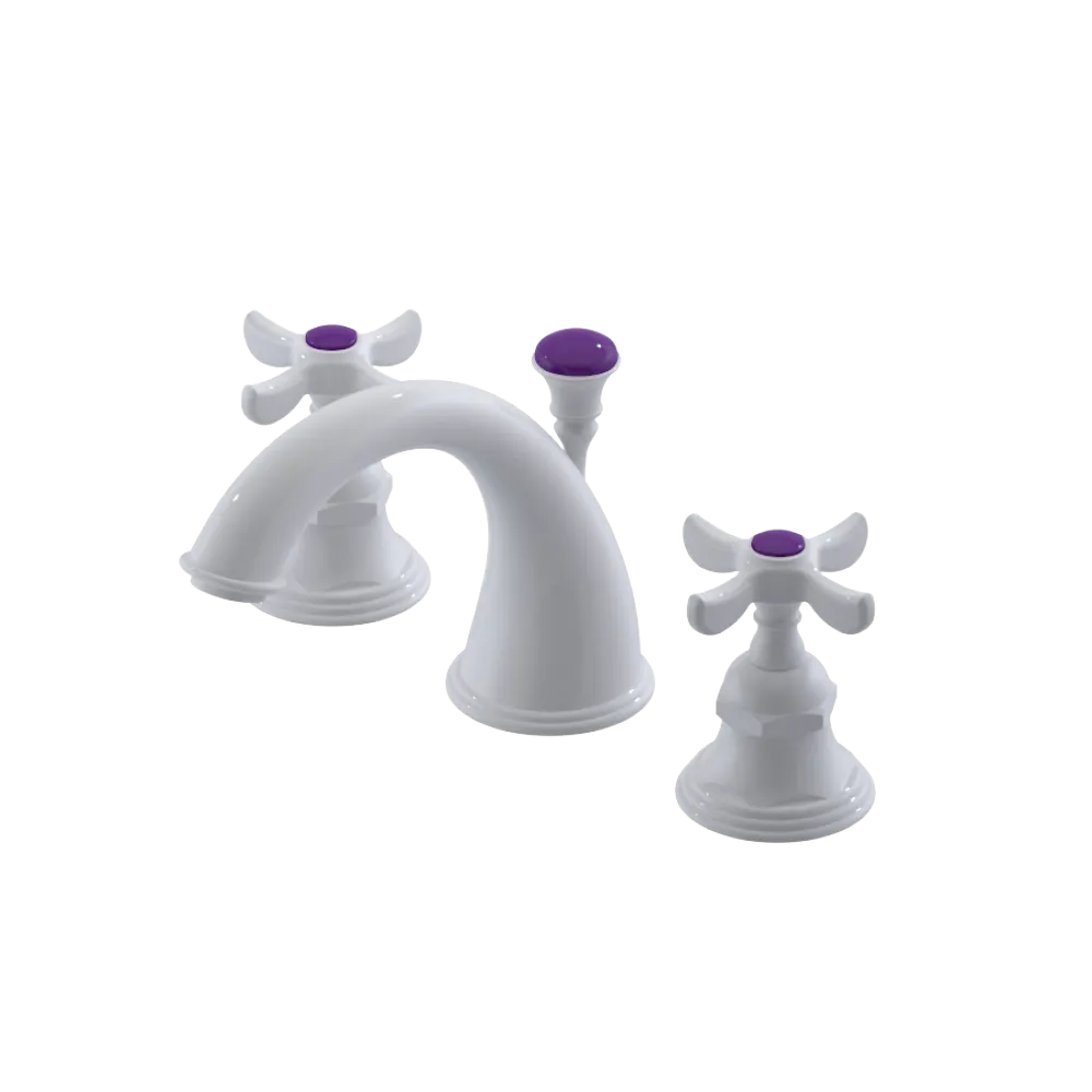 Rubinet Widespread Lav. Set. (less drain) White