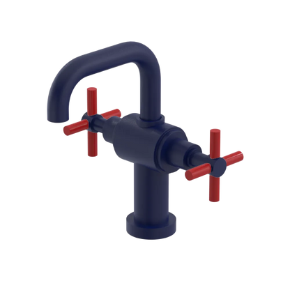 Rubinet Single Hole Dual Handle Lav. Set. (less drain) Midnight Blue