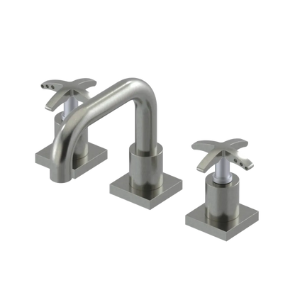Rubinet Widespread Lav. Set. with Genesis spout (less drain) Satin Nickel
