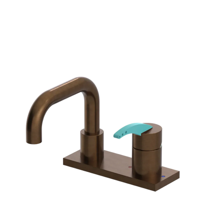 Rubinet 4" Centre Single Control Lav. Set. with Genesis spout (less drain) Tuscan Brass