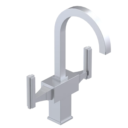 Rubinet Single Hole Dual Handle Lav. Set. (less drain) Satin Chrome