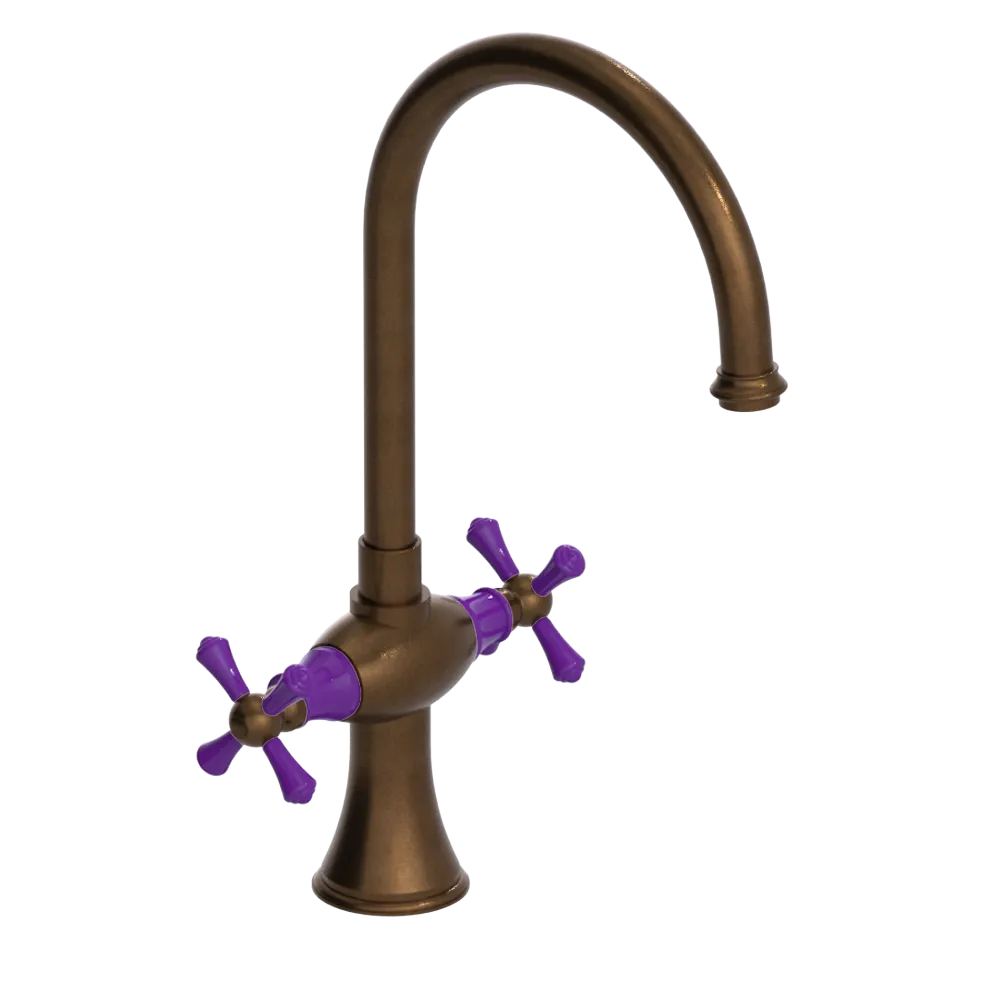 Rubinet Two Handle Single Hole Kitchen Set Tuscan Brass