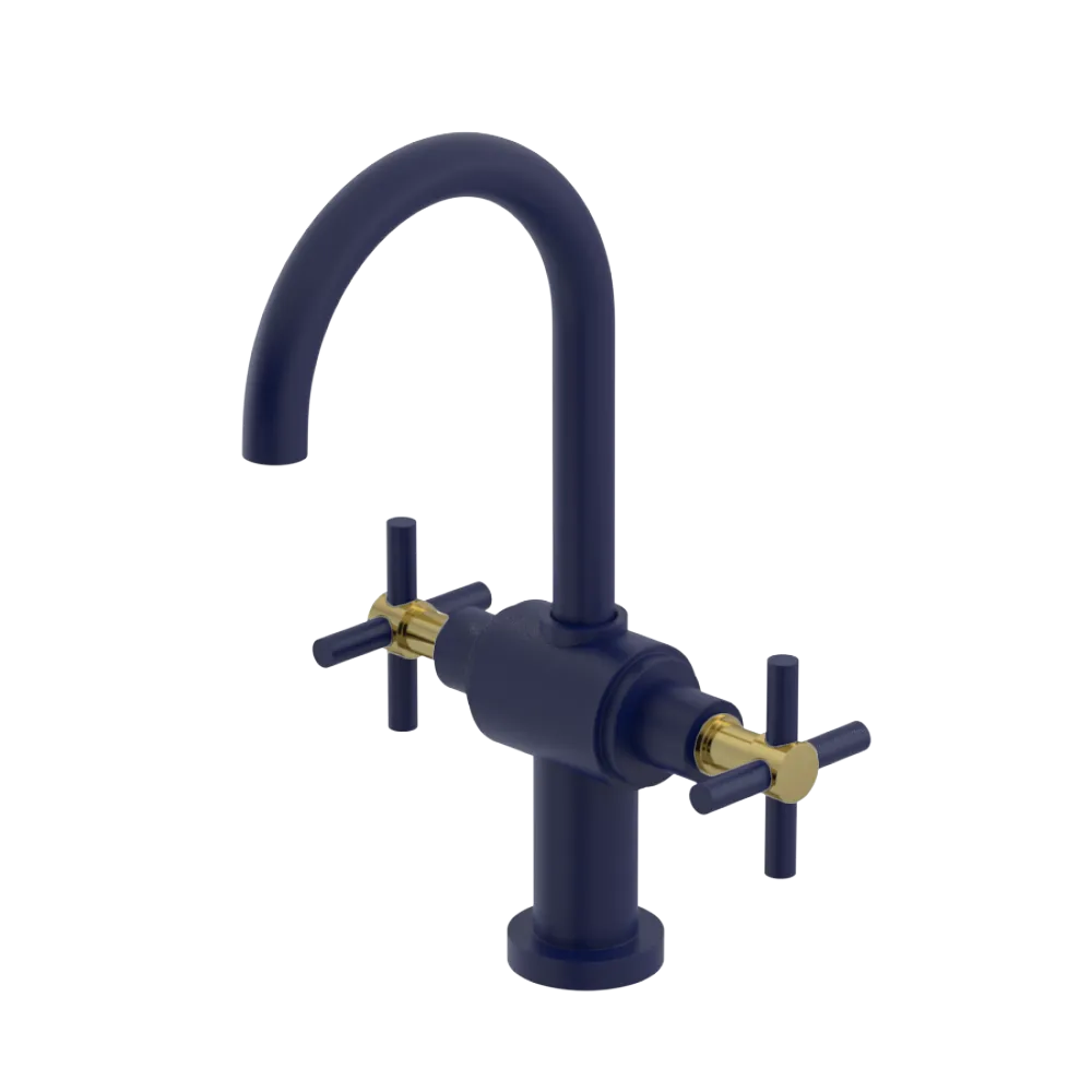 Rubinet Single Hole Dual Handle Lav. Set with LaSalle Spout (less drain) Midnight Blue