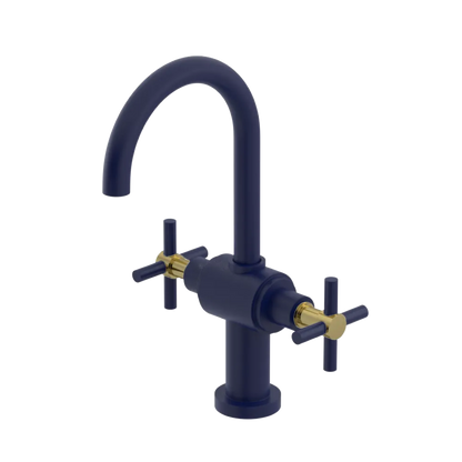 Rubinet Single Hole Dual Handle Lav. Set with LaSalle Spout (less drain) Midnight Blue
