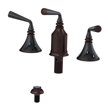 Rubinet Bidet Fitting with Spray, Diverter, and Vacum Breaker (Less Drain) Tuscan Brass