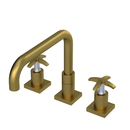 Rubinet Widespread Kitchen Set with Genesis Spout Antique Brass Matt