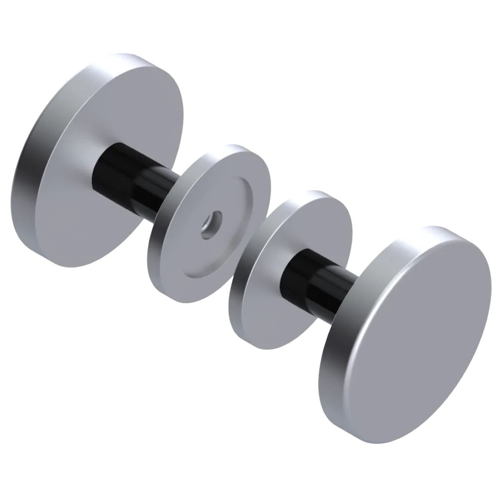 Rubinet Shower Door Knob (set) Satin Chrome