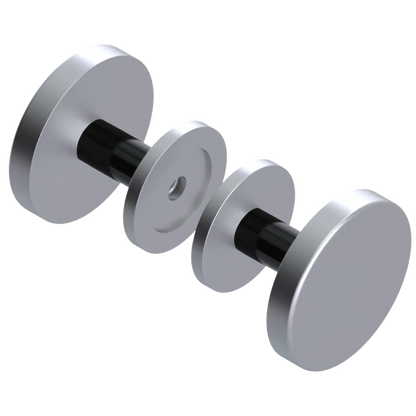 Rubinet Shower Door Knob (set) Satin Chrome