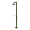 Rubinet Pressure Balance Outdoor Shower with Foot Rinse & 10" Shower Head (with shelf) - 304 Stainless Steel Green Envy