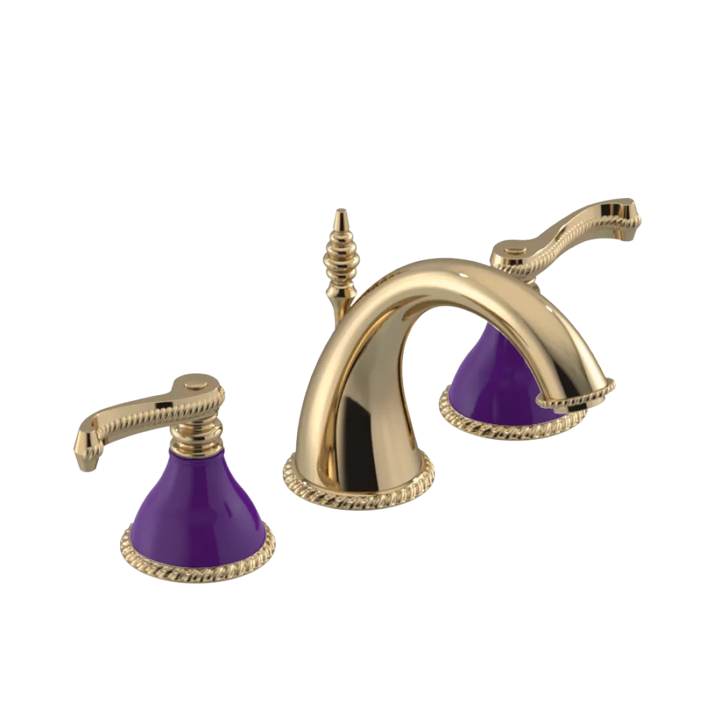 Rubinet Widespread Lav. Set. (less drain) Gold