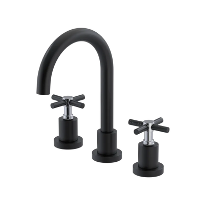 Rubinet Widespread Lav. Set. (less drain) Matt Black