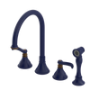Rubinet Widespread Kitchen Set with Hand Spray Midnight Blue