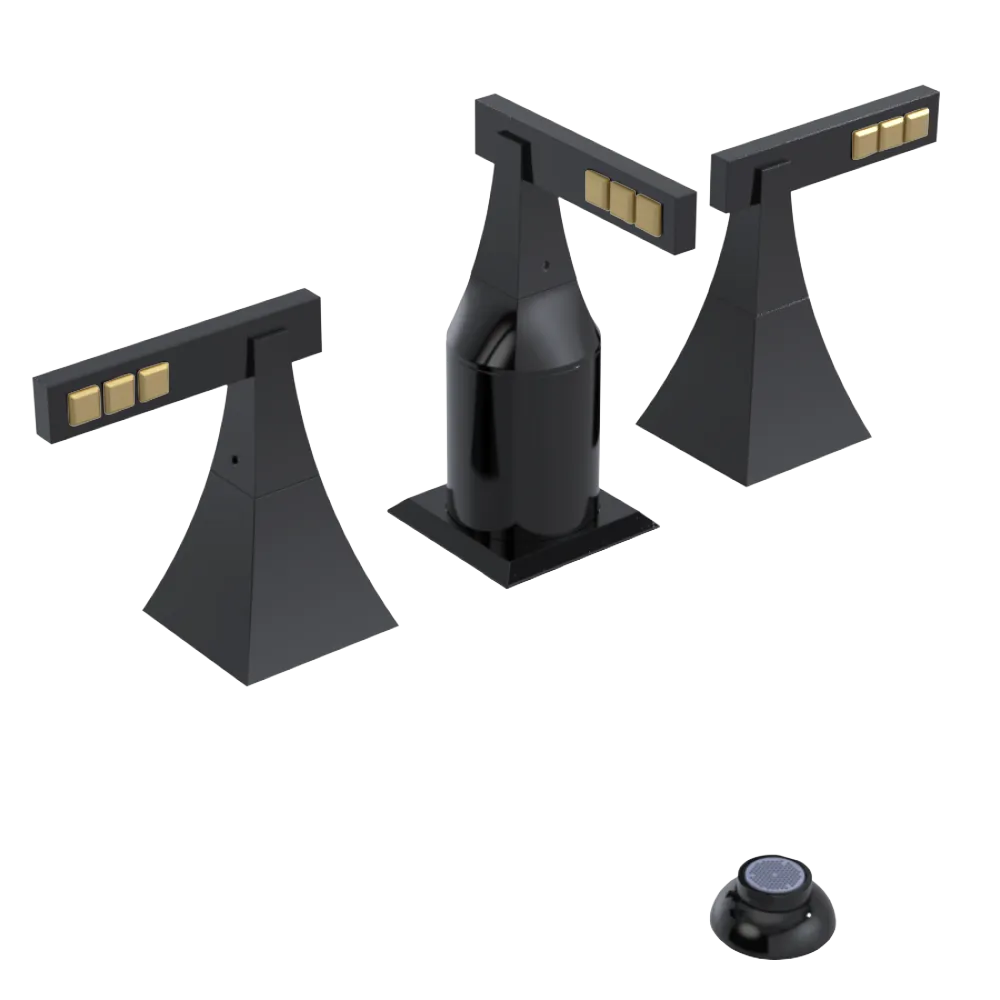 Rubinet Bidet Fitting with Spray, Diverter, and Vacum Breaker (Less Drain) Black