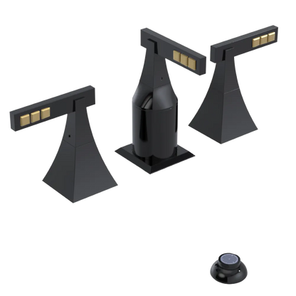 Rubinet Bidet Fitting with Spray, Diverter, and Vacum Breaker (Less Drain) Black