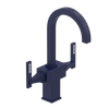 Rubinet Single Hole Dual Handle Lav. Set. (less drain) Midnight Blue