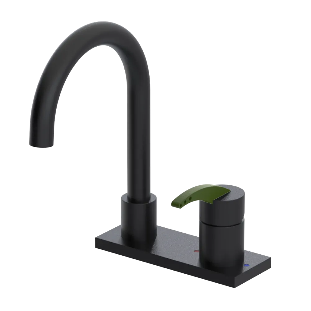 Rubinet 4" Centre Single Control Lav. Set. (less drain) Matt Black