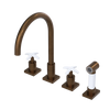 Rubinet Widespread Kitchen Set with Hand Spray Tuscan Brass