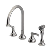 Rubinet Widespread Kitchen Set with Hand Spray Polished Nickel