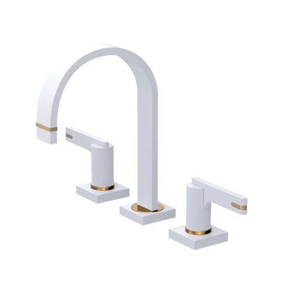 Rubinet Widespread Lav. Set. (less drain) White