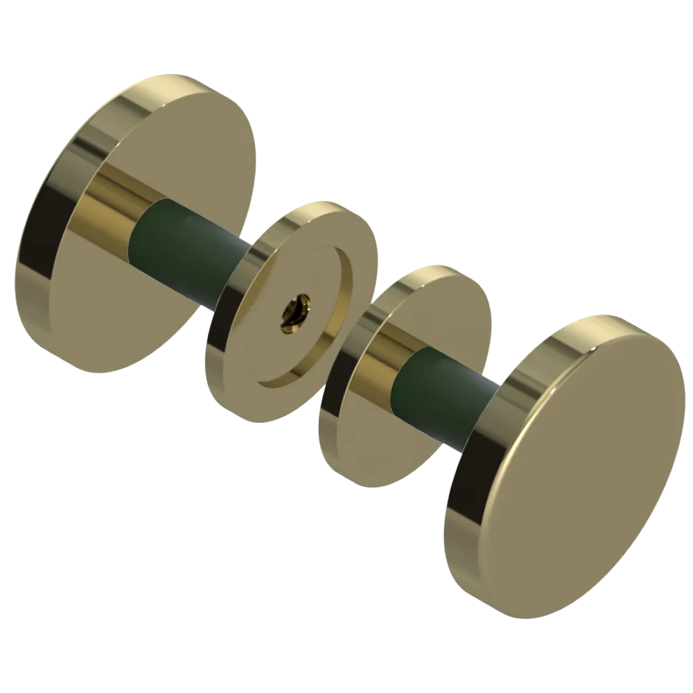 Rubinet Shower Door Knob (set) Natural Brass