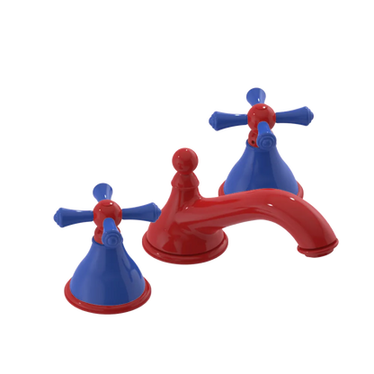 Rubinet Widespread Lav. Set. (less drain) Red