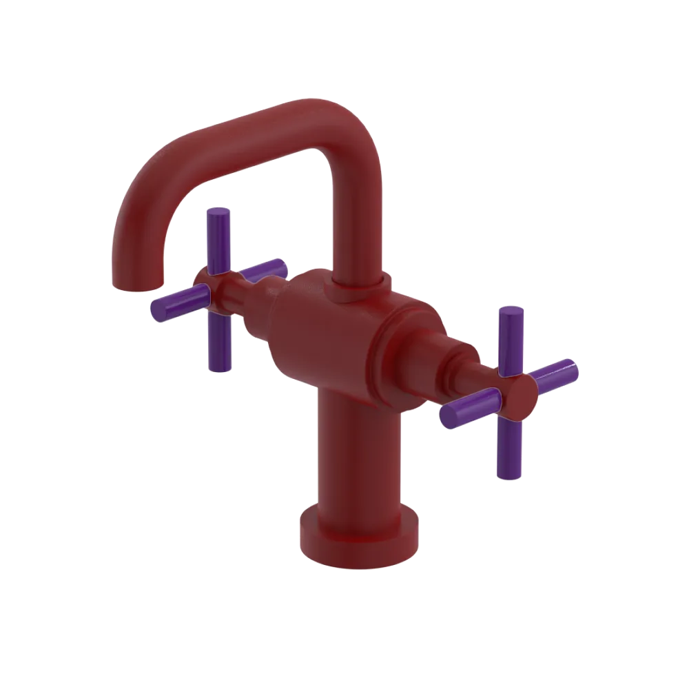 Rubinet Single Hole Dual Handle Lav. Set. (less drain) Maroon