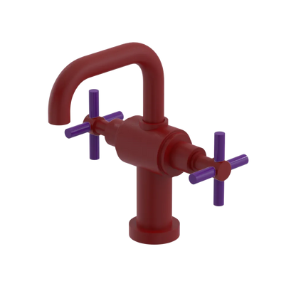 Rubinet Single Hole Dual Handle Lav. Set. (less drain) Maroon