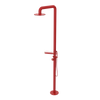 Rubinet Pressure Balance Outdoor Shower with Hand Held Shower & 10" Shower Head (with shelf) - 304 Stainless Steel Red