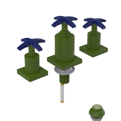 Rubinet Bidet Fitting with Spray, Diverter, and Vacuum Breaker (less drain) Green Envy