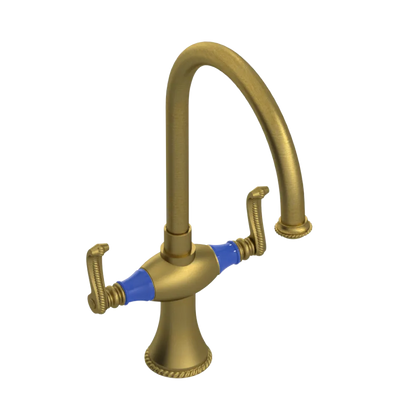 Rubinet Two Handle Single Hole Kitchen Set Antique Brass Matt