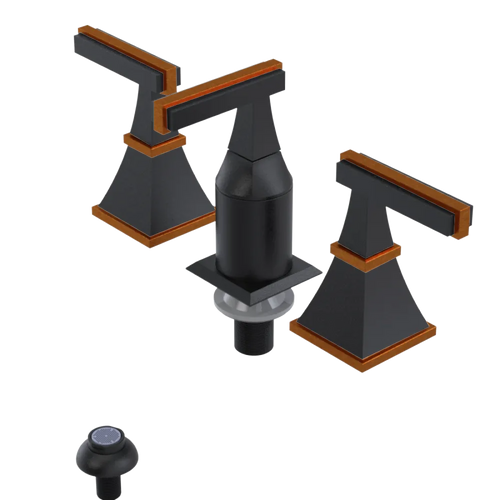 Rubinet Bidet Fitting with Spray, Diverter, and Vacum Breaker (Less Drain) Matt Black