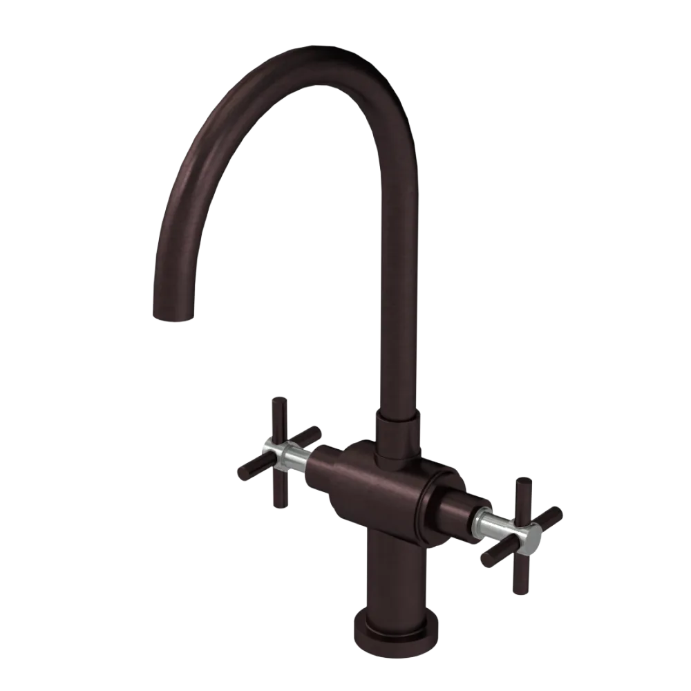 Rubinet Two Handle Single Hole Kitchen Set with LaSalle Spout Oil Rubbed Bronze