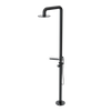 Rubinet Pressure Balance Outdoor Shower with Hand Held Shower & 10" Shower Head (with shelf) - 304 Stainless Steel Black