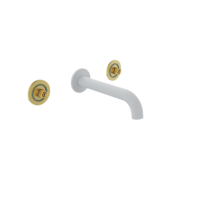 Baril Trim only for two handles wall-mounted lavatory faucet, drain not included