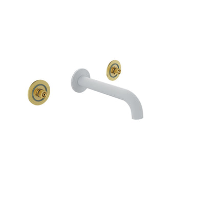 Baril Trim only for two handles wall-mounted lavatory faucet, drain not included